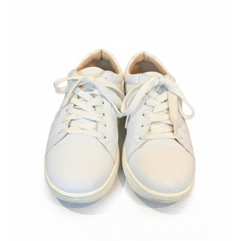 Eileen Fisher Women's Size 9 White Washed Leather Lace-Up Comfort Sneakers